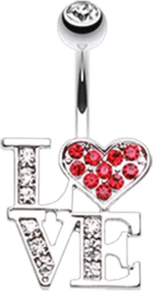Covet Jewelry Charming Love Belly Button Ring