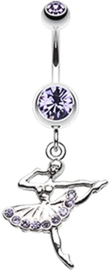 Covet Jewelry Elegant Ballerina Belly Button Ring