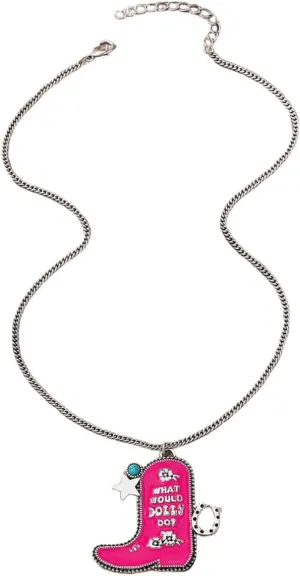 Cowboy Boots Hat Pearl Necklace Layer Western Jewelry for Women Cowgirl Charms Chain Necklace Gifts
