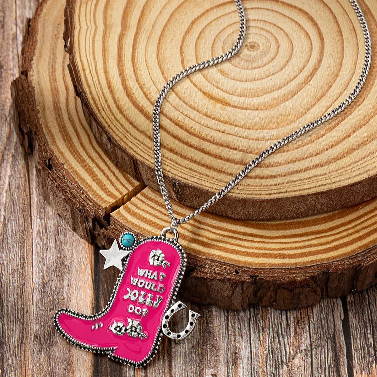 Cowboy Boots Hat Pearl Necklace Layer Western Jewelry for Women Cowgirl Charms Chain Necklace Gifts