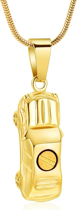 Cremation Jewelry for Ashes Little Car Shape Urn Pendants for Ashes Holder Memorial Keepsake Urn Necklace Cool Necklace