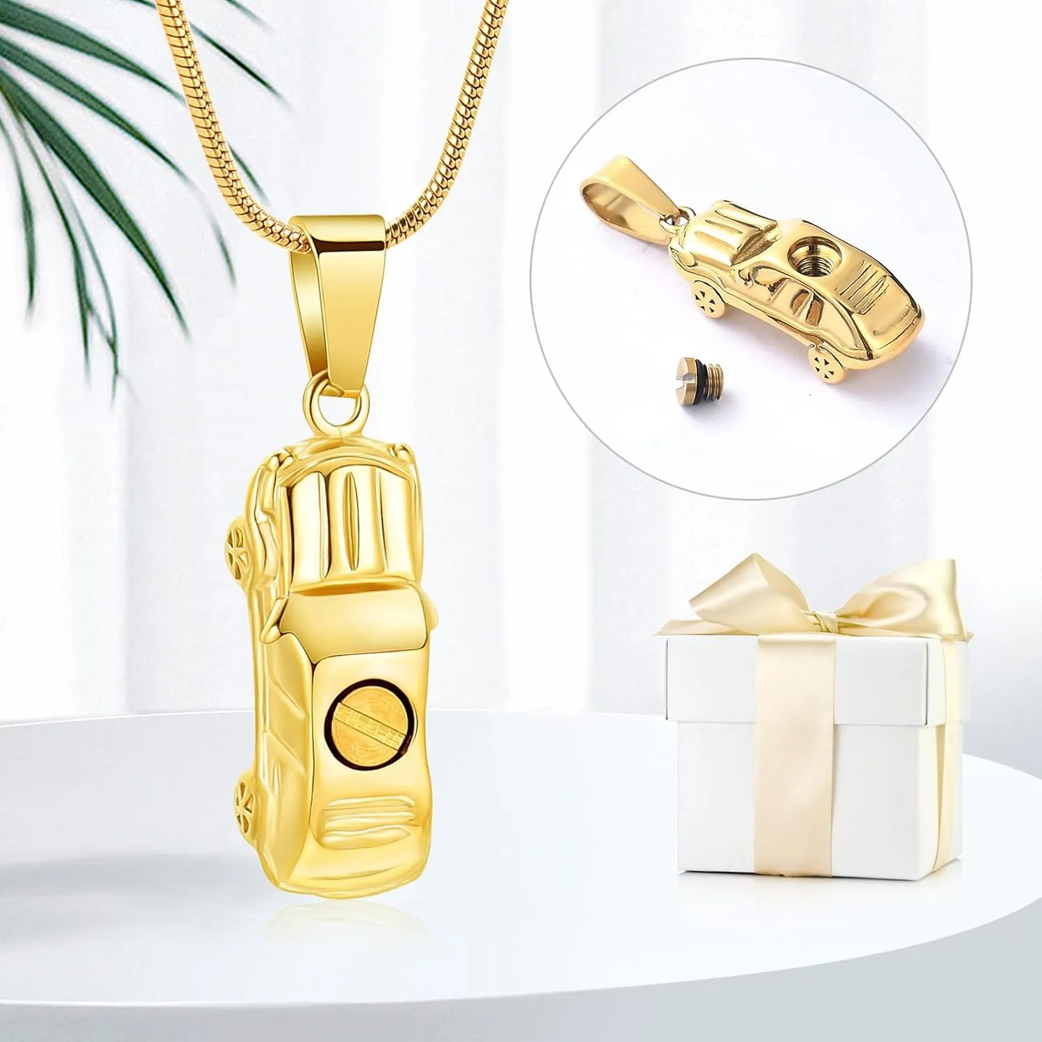 Cremation Jewelry for Ashes Little Car Shape Urn Pendants for Ashes Holder Memorial Keepsake Urn Necklace Cool Necklace
