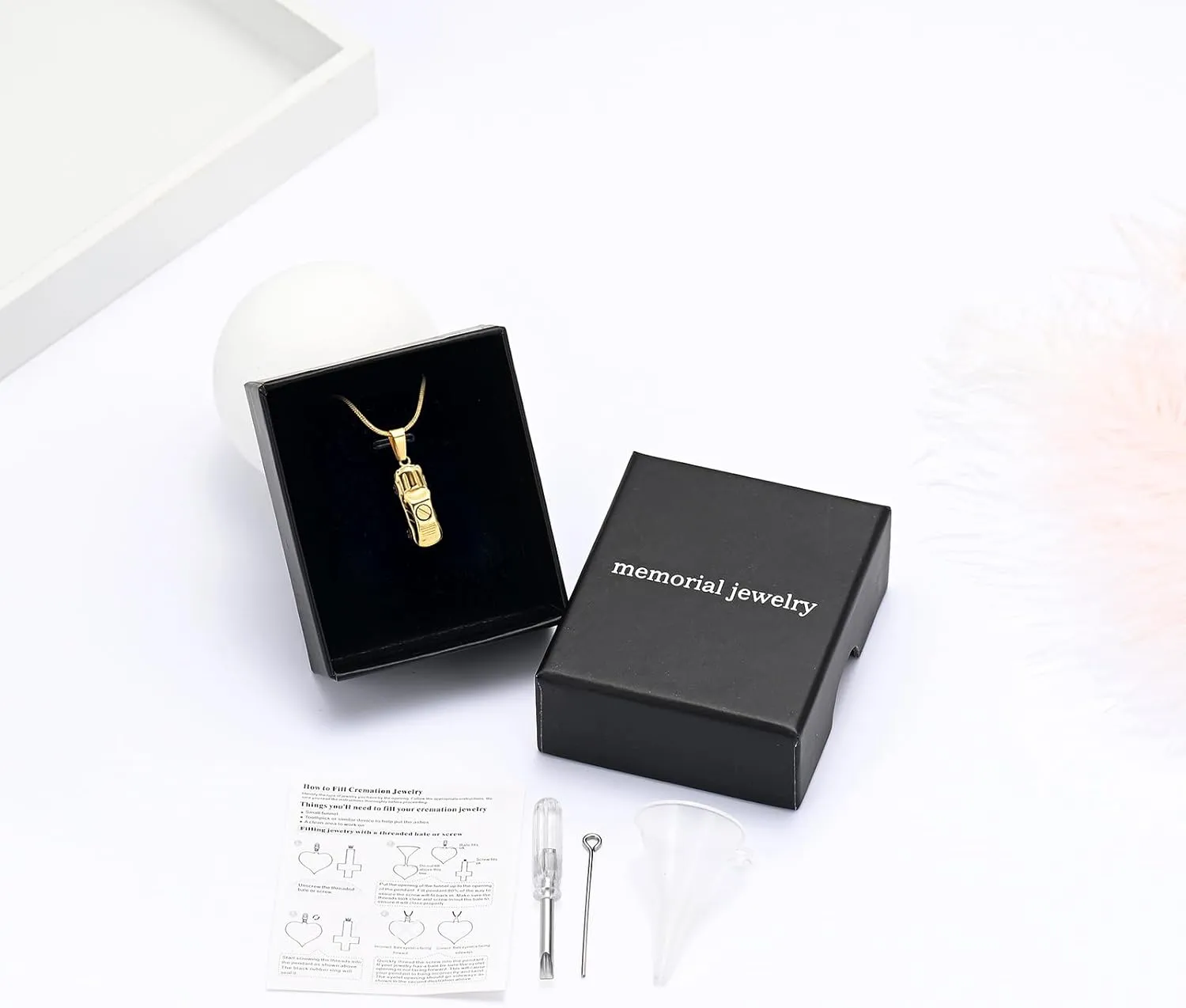 Cremation Jewelry for Ashes Little Car Shape Urn Pendants for Ashes Holder Memorial Keepsake Urn Necklace Cool Necklace
