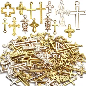 Cross Charms Assorted Cross Pendant Crucifix Pendant Charms Jewelry Making Findings for DIY Earrings Necklace Bracelet Crafts