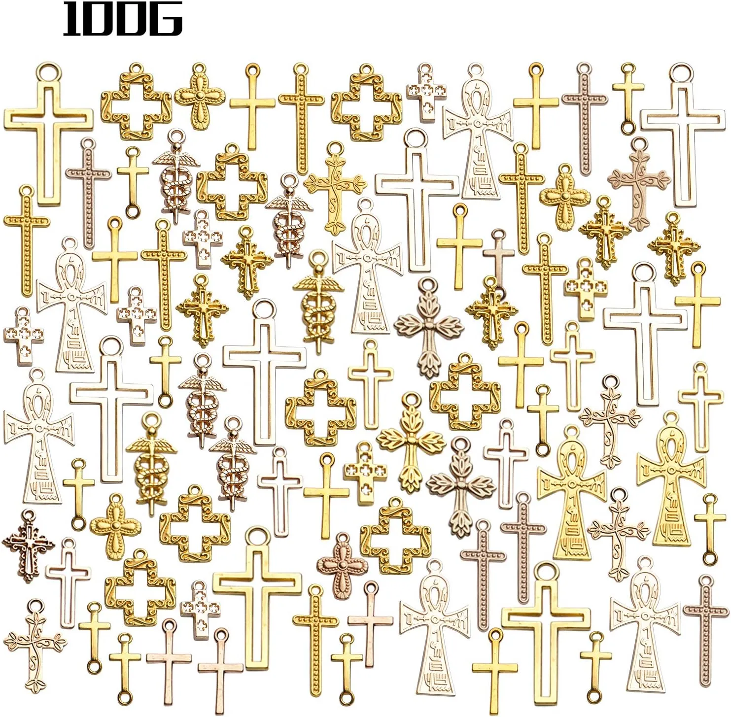 Cross Charms Assorted Cross Pendant Crucifix Pendant Charms Jewelry Making Findings for DIY Earrings Necklace Bracelet Crafts