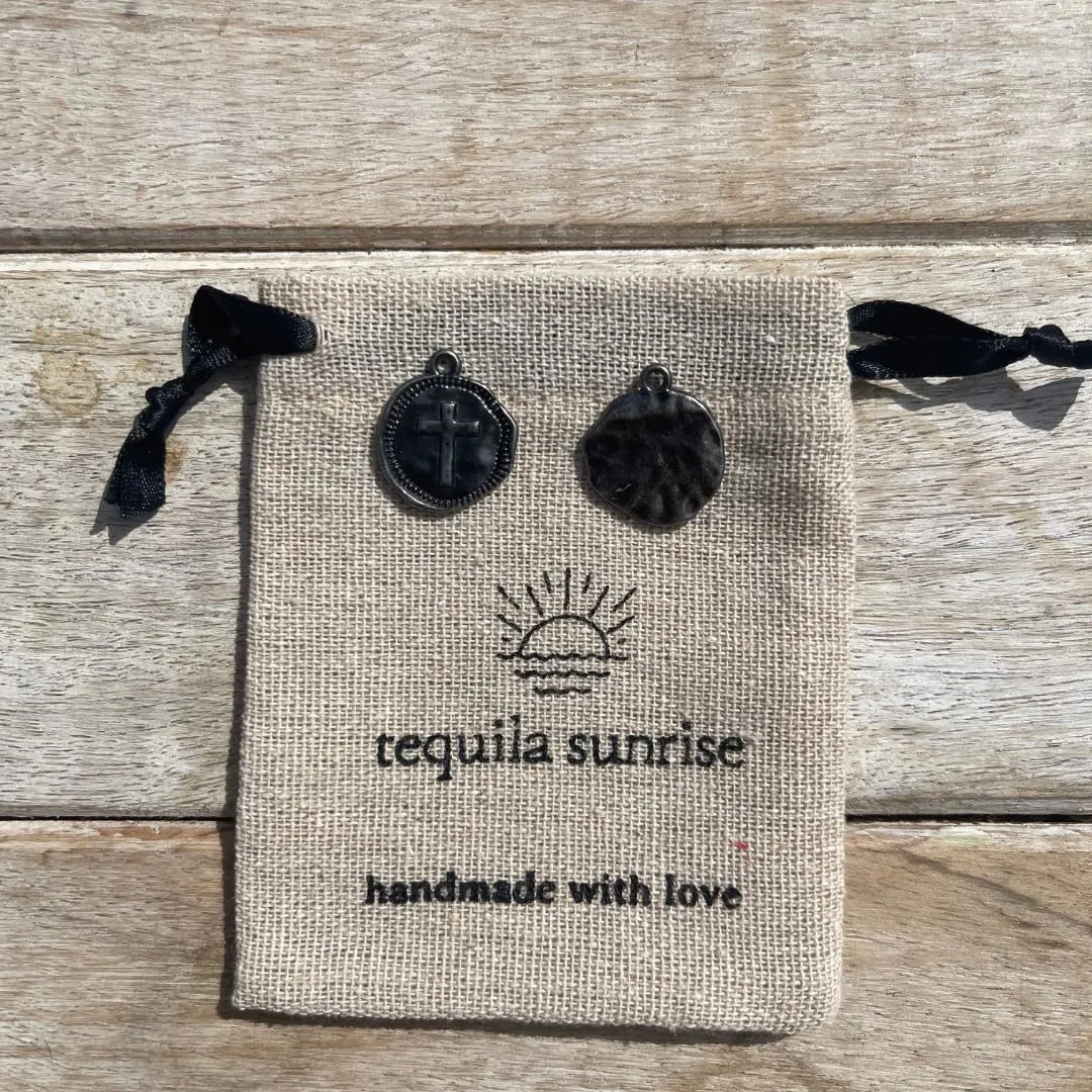 Cross Leather Necklace Mens - Men Cross Coin, Religious Pendant, Medallion Necklaces, Christmas Gift, Catholic Pendant, Christian Charms, Women Gifts to Husband Cute Crosses Best Friend (Gunmetal)