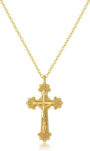 Cross Necklace for Women 14K Gold Plated Cross Necklace Dainty Tiny Cross Pendant Simple Small Cross Necklaces Gold Necklace for Women Trendy Gold Jewelry Gift