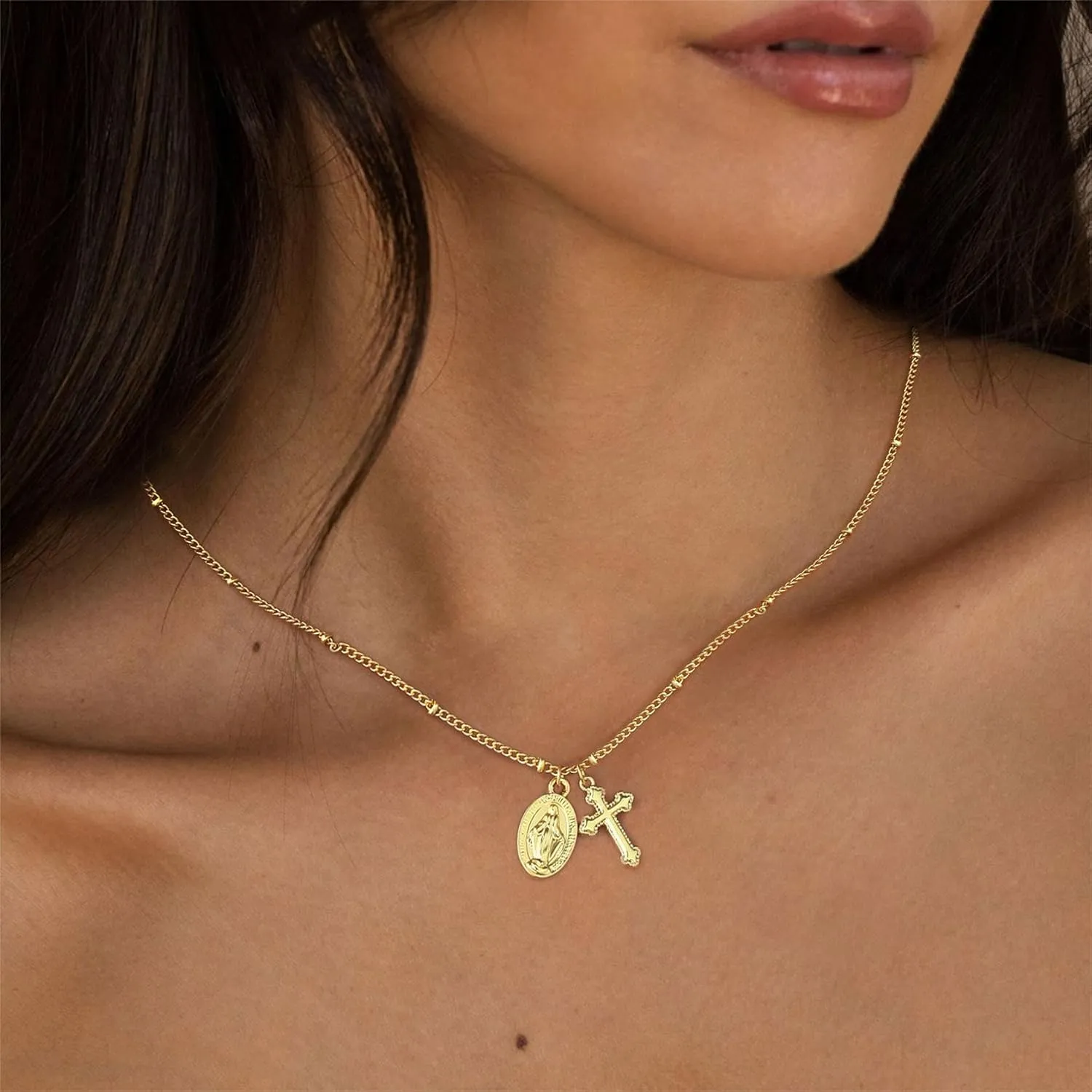 Cross Necklace for Women, 14K Gold Plated/Sterling Silver Cross Necklace for Women Cross Faith Necklace Layered Cross Necklace Gold Jewelry for Women