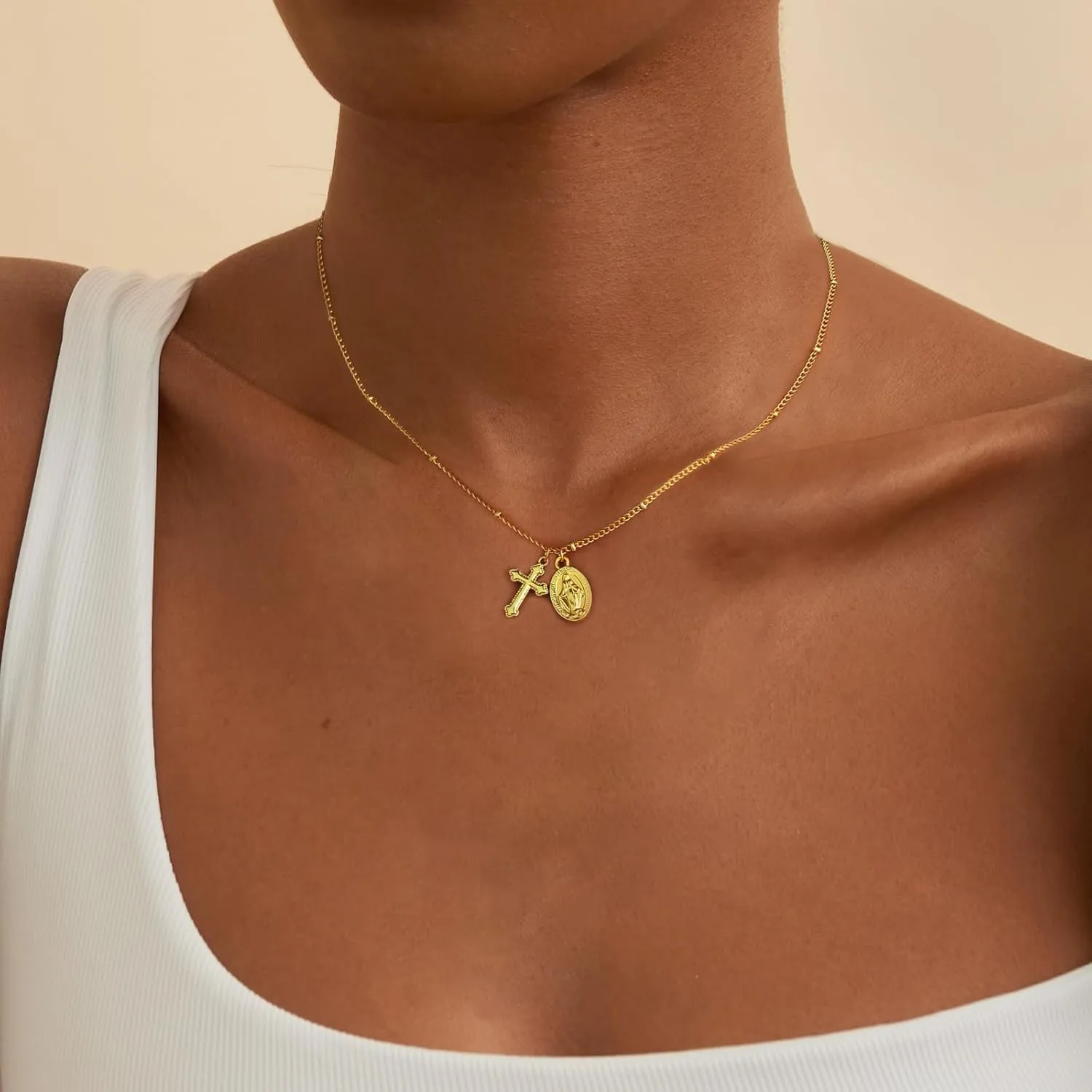 Cross Necklace for Women, 14K Gold Plated/Sterling Silver Cross Necklace for Women Cross Faith Necklace Layered Cross Necklace Gold Jewelry for Women