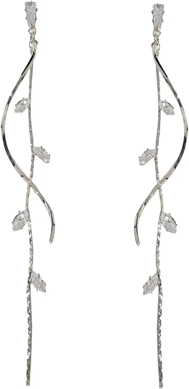 Crystal Drop Earrings,Zirconia Rhinestone Dangling Earrings for Women Prom Party Jewelry Gifts Dangle Fashion Jewelry Crystal Earrings for Women