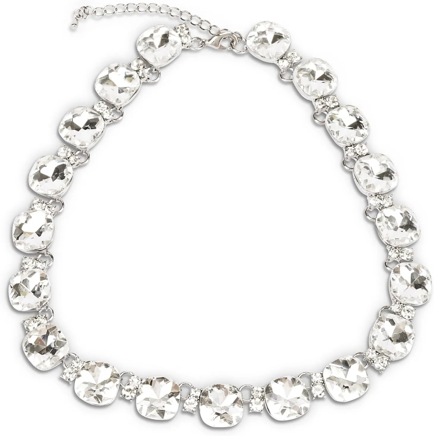 Crystal Statement Necklace Glass Crystal Collar Choker Necklace for Women Bridal Necklace Costume Jewelry Necklaces for Women
