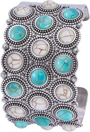 CSIYANJRY99 Western Cuff Bracelet for Women Bohemian Vintage Turquoise Cuff Bangle Bracelets Cowgirl Country Concert Rodeo Jewelry Outfits for Women