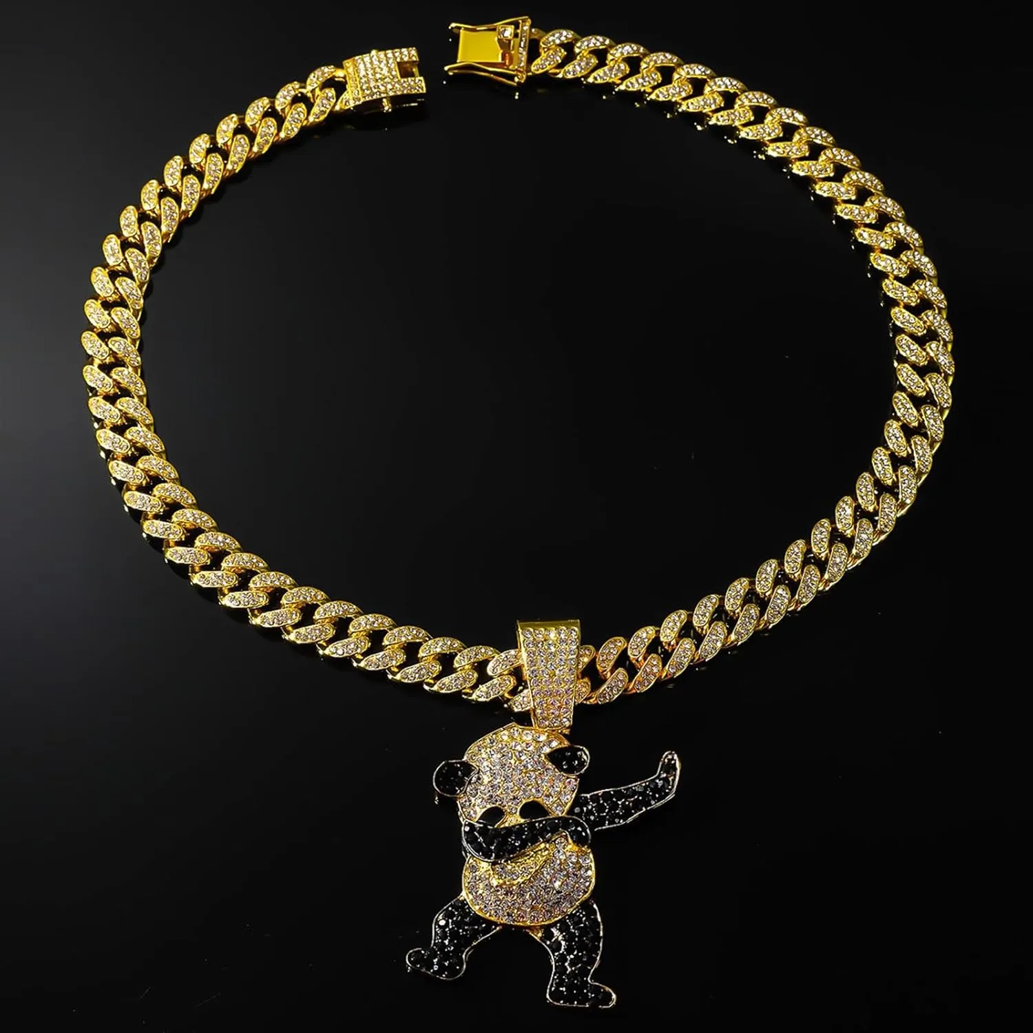 Cuban Pendant Necklace, Miami Ice Out Chain Necklace, Animal Pendant Hip-Hop Jewelry for Men Women, 20inch
