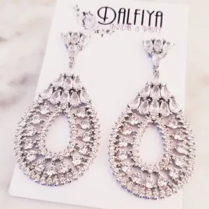 Cubic Zirconia Diamante Chandelier Earrings Made in Korea