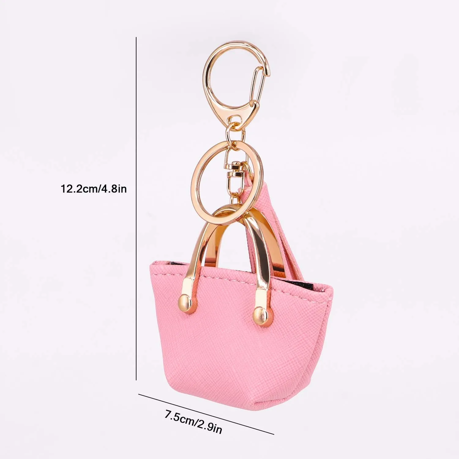 Cute Tote Bag Tassels Keychain Mini Coin Purse Key Chain Keyring for Women Mom Purse Handbag Decor