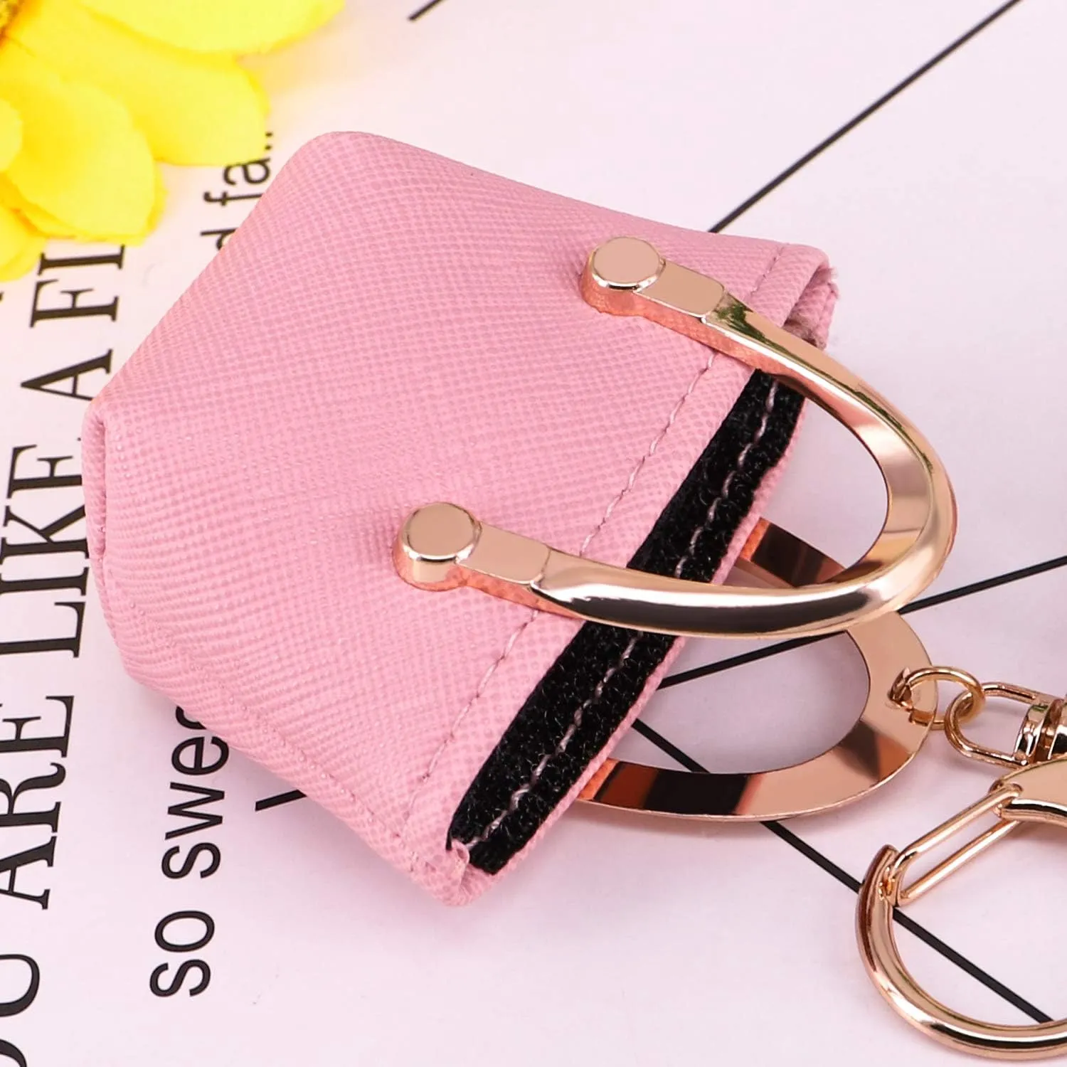 Cute Tote Bag Tassels Keychain Mini Coin Purse Key Chain Keyring for Women Mom Purse Handbag Decor