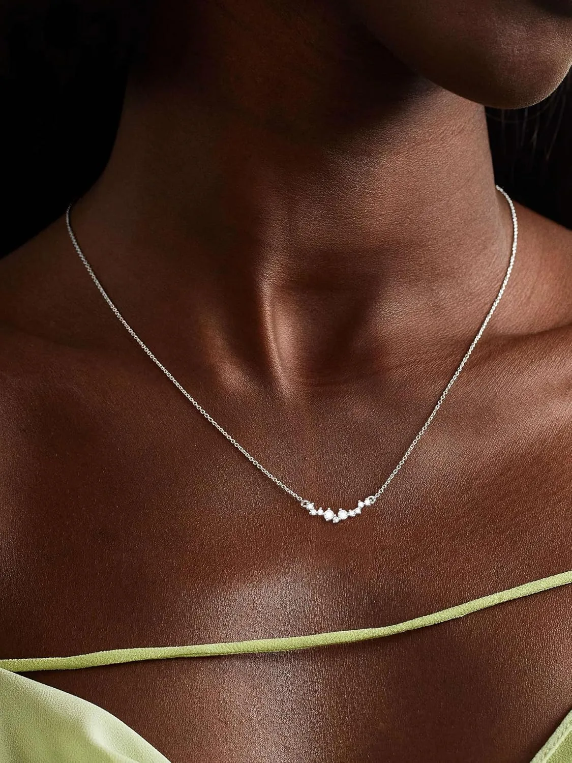 CZ Diamond Pendant Gold Necklace for Women Dainty 14k Gold Plated Choker Necklaces Simple Gold Jewelry Gifts for Women