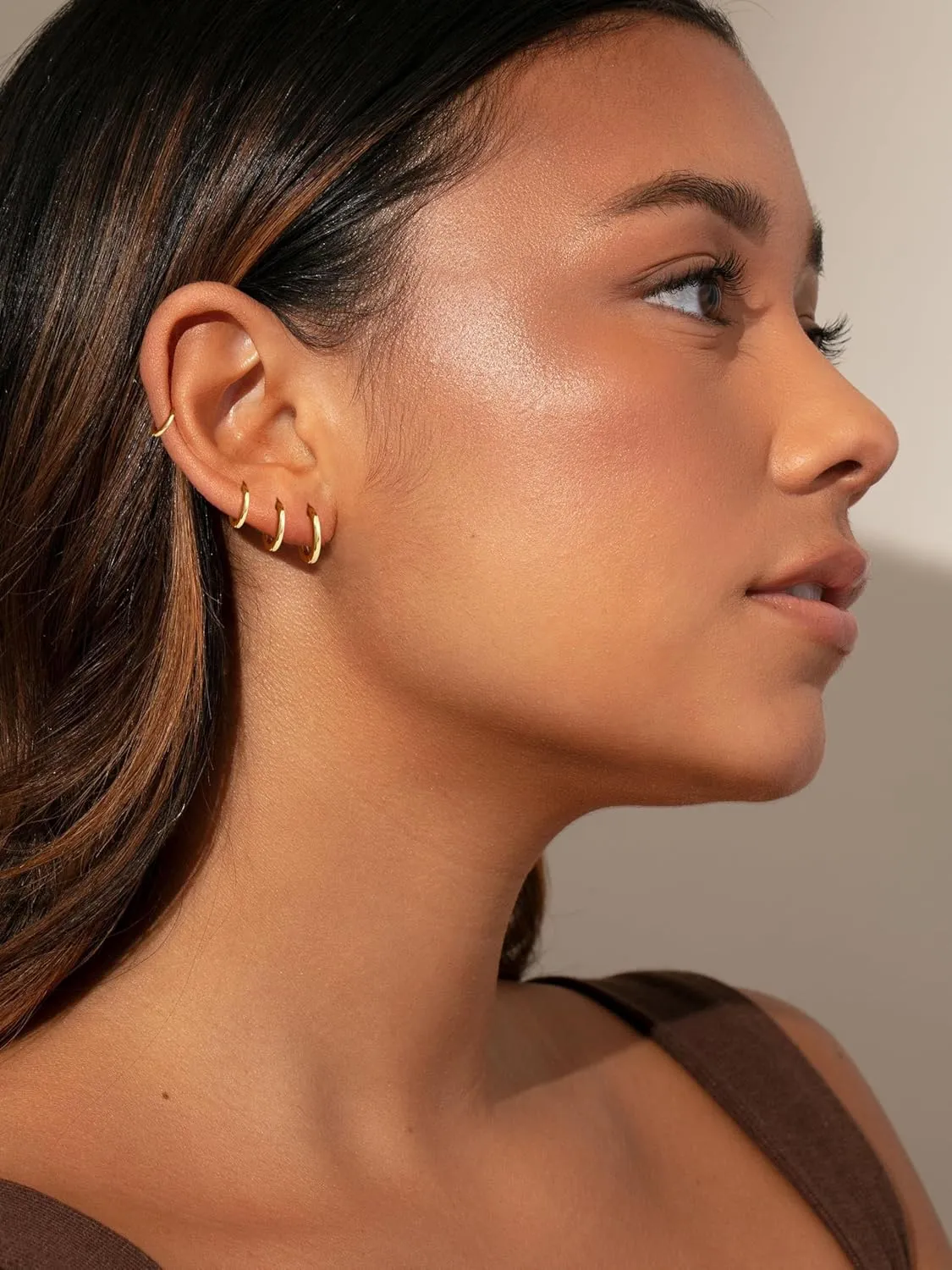 Dainty Gold/Silver Huggie Hoop Earrings Set for Women,14K Gold/Silver plated Cartilage Piercing Small Hoop Earrings Hypoallergenic clip on hoop Earrings for Women and Men