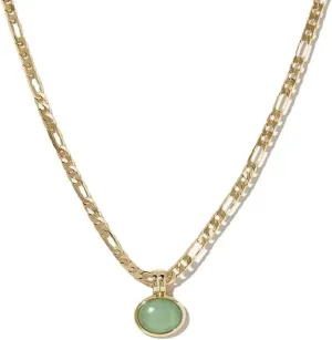 DISTANT DRUMS Simple Natural Green Aventurine Stone Jewelry Set for Women,Hoop Earrings,Bracelet,Necklace,18K Gold-plated Spiritual Gift,Fortunate Stone Jewelry,Choker