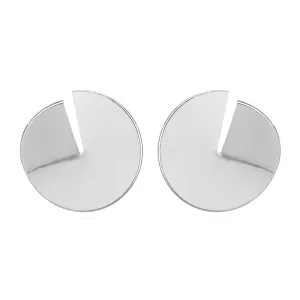 DoubNine Circle Sequin Earrings Large Disc Hoop Earrings Wedding Bridal Minimalist Jewelry for Women(silver)