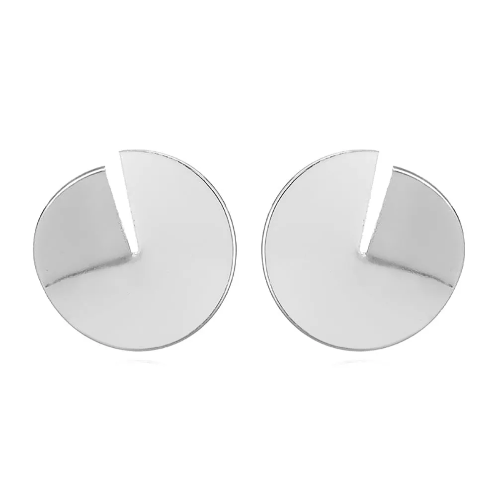 DoubNine Circle Sequin Earrings Large Disc Hoop Earrings Wedding Bridal Minimalist Jewelry for Women(silver)