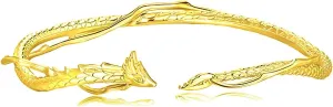 Dragon Bracelet - Stylishness Dragon Cuff Bracelets for Women Symbolic Strength & Good Luck Bangles Uniqueness Dragon Jewelry Dragon Gifts for Women, Adjustable Bracelet