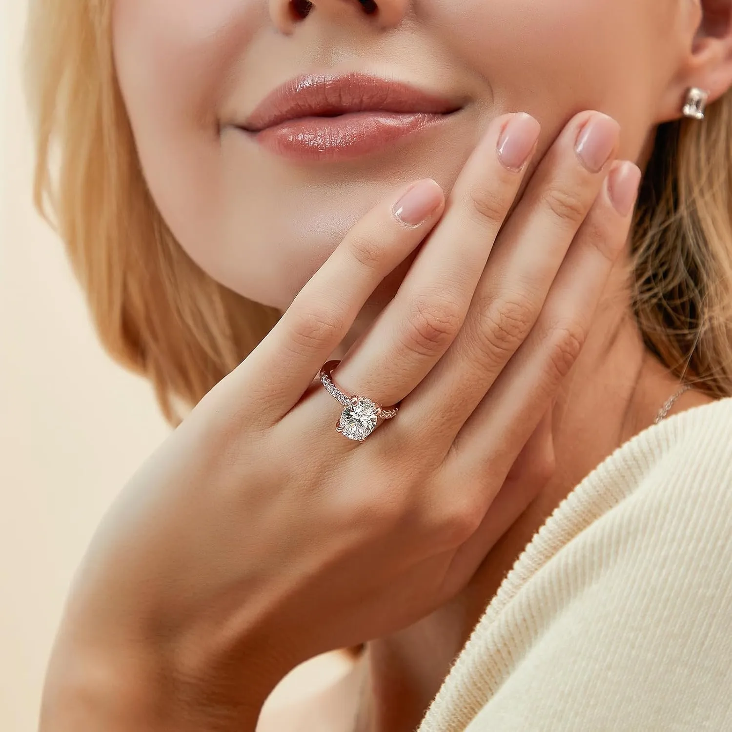 EAMTI 3CT 925 Sterling Silver Engagement Rings Oval Cut Cubic Zirconia CZ Wedding Promise Rings for Her Stunning Wedding Bands for Women Size 3-11