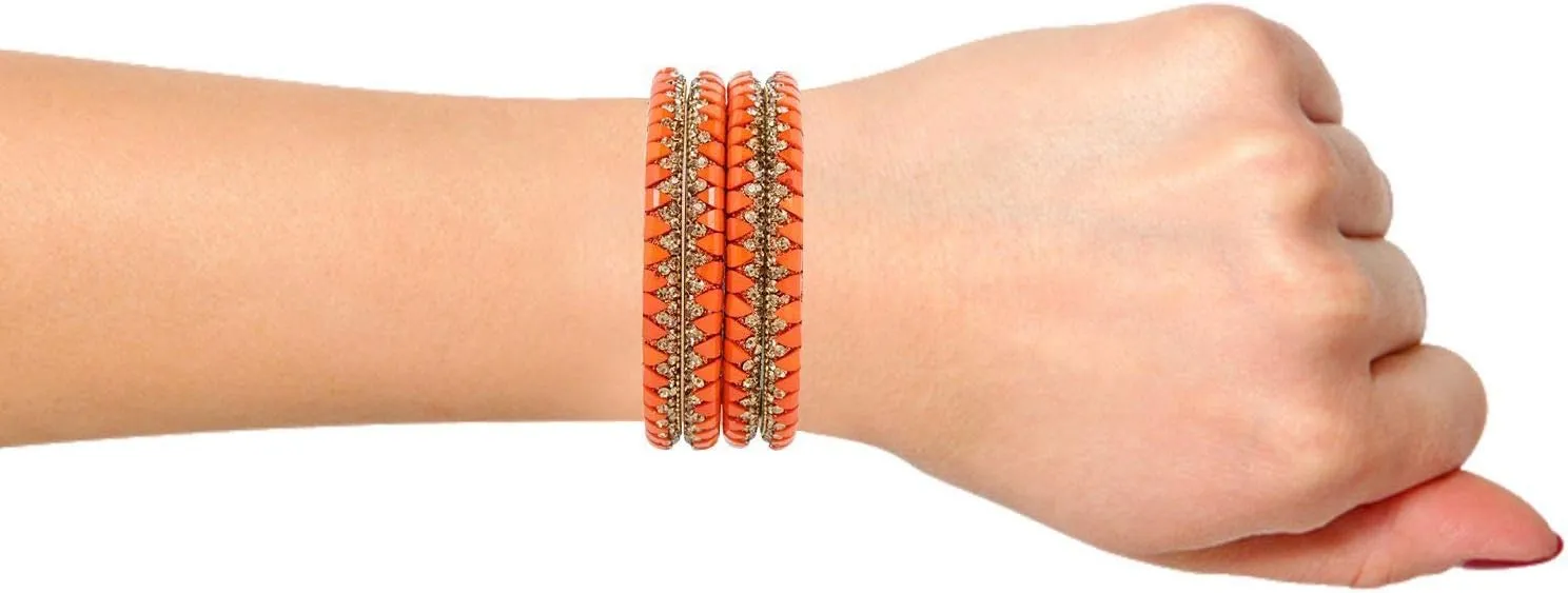 Efulgenz Indian Bangle Set Bollywood Style Rhinestone Crystal Bracelet Jewelry Set for Women.
