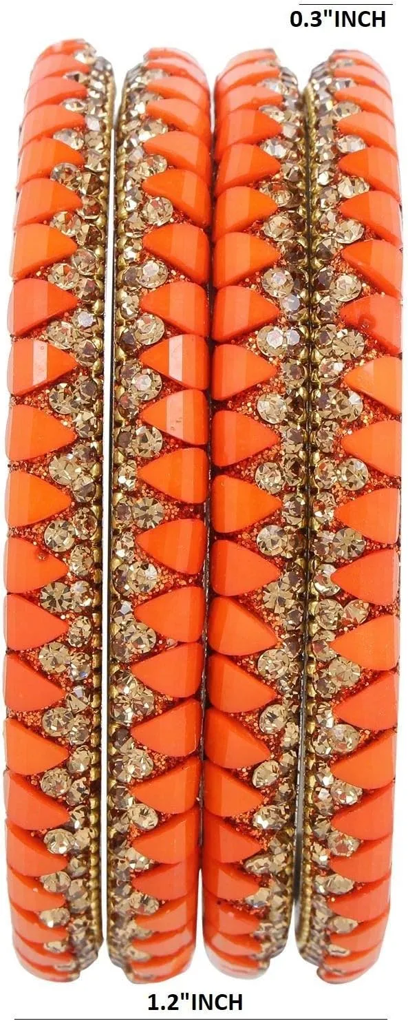 Efulgenz Indian Bangle Set Bollywood Style Rhinestone Crystal Bracelet Jewelry Set for Women.