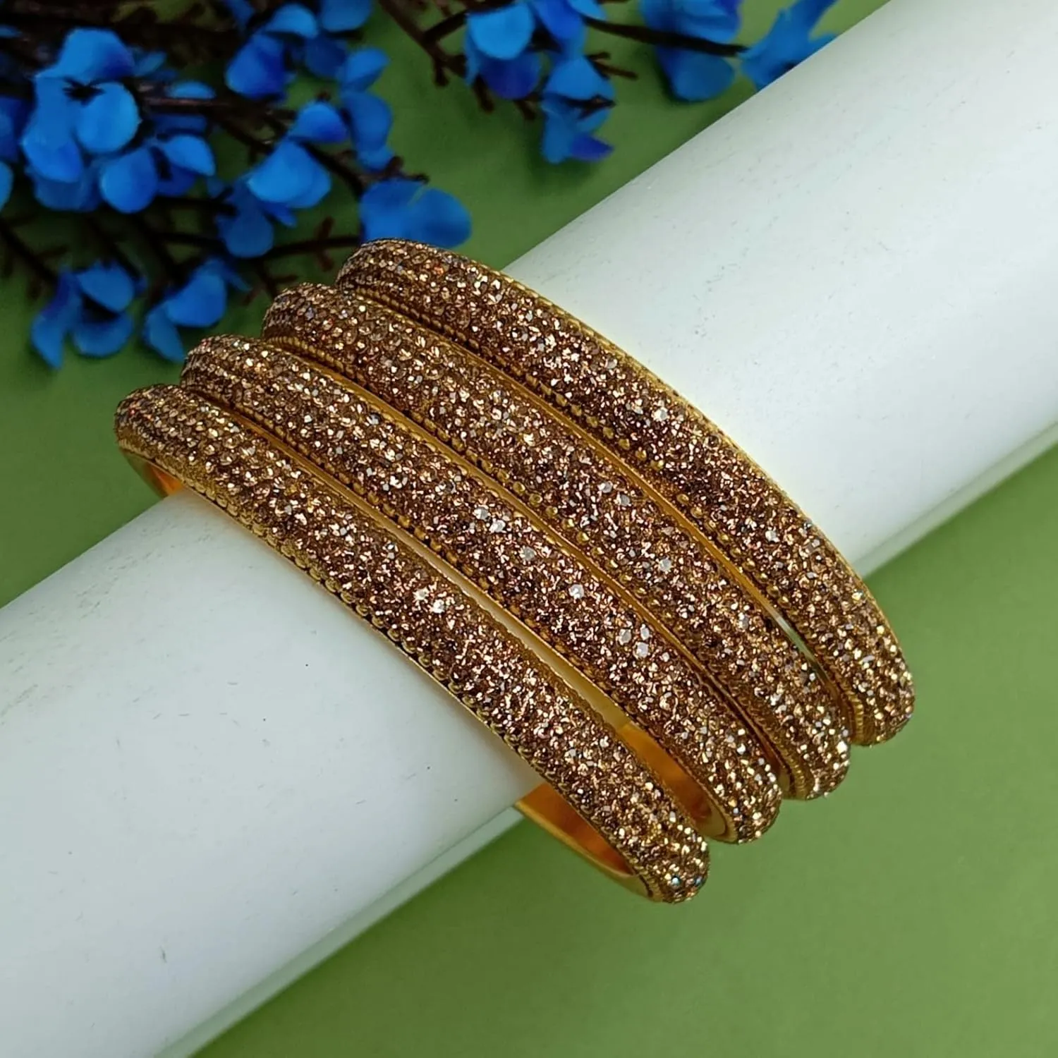 Efulgenz Indian Bangle Set Bollywood Style Rhinestone Crystal Bridal Bracelet Jewelry Set for Women