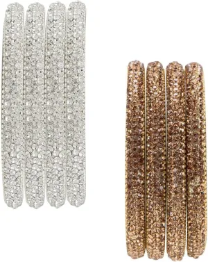 Efulgenz Indian Bangle Set Bollywood Style Rhinestone Crystal Bridal Bracelet Jewelry Set for Women