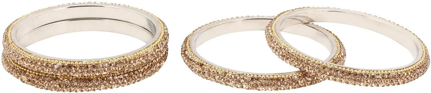 Efulgenz Indian Bangle Set Bollywood Style Rhinestone Crystal Bridal Bracelet Jewelry Set for Women