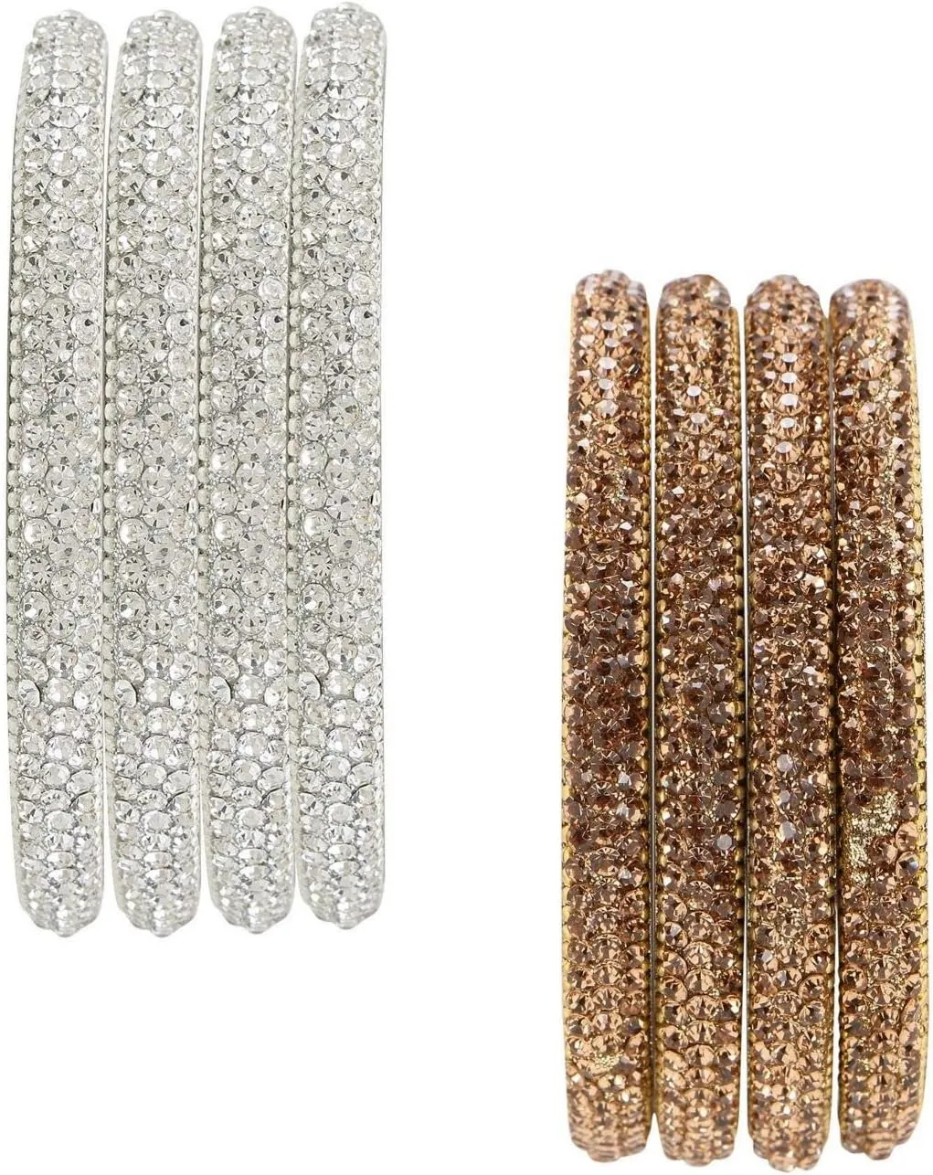 Efulgenz Indian Bangle Set Bollywood Style Rhinestone Crystal Bridal Bracelet Jewelry Set for Women