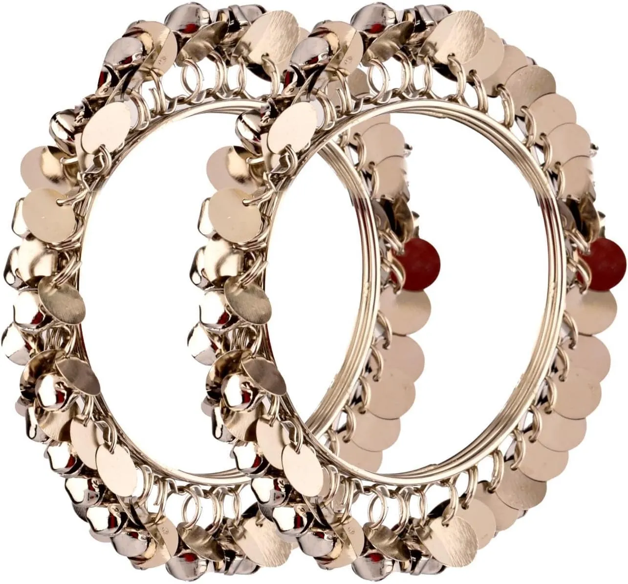 Efulgenz Indian Bangles for Women Boho Vintage Antique Gypsy Tribal Indian Oxidized Bell Charm Bracelet Bangle Set Jewelry