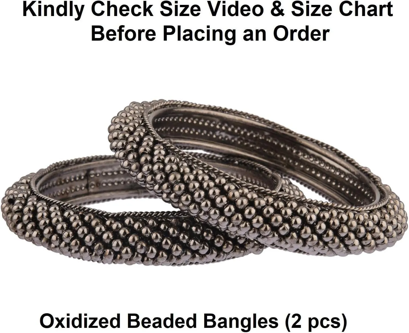 Efulgenz Indian Oxidized Jewelry for Navratri Beaded Oxidized Bangles for Women Bracelet Set Indian Boho Bohemian Jewelry Retro Vintage Antique Bracelet Bangle Statement Jewelry, 2-4, Silver