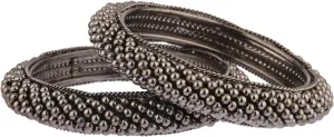 Efulgenz Indian Oxidized Jewelry for Navratri Beaded Oxidized Bangles for Women Bracelet Set Indian Boho Bohemian Jewelry Retro Vintage Antique Bracelet Bangle Statement Jewelry, 2-4, Silver