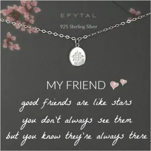 EFYTAL Friendship Necklace, 925 Sterling Silver BFF Necklace, Friendship Jewelry for Women, Best Friend Necklaces