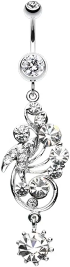 Elegant Journey Vine Swirl WildKlass Belly Button Ring