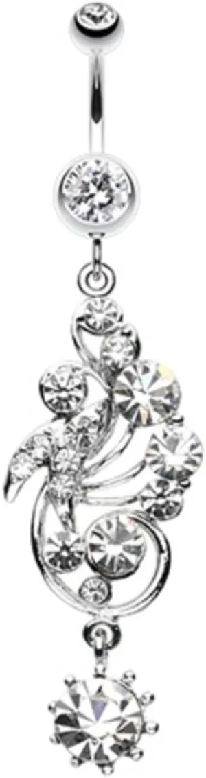 Elegant Journey Vine Swirl WildKlass Belly Button Ring