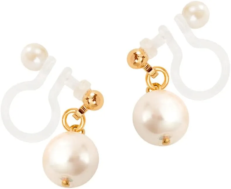 Elegant Pearl Ear Cuffs Earrings for Women Fake Helix Clip On Cartilage Wrap Non Piercing Minimalist Dangle Drop Promise Engagement Wedding Statement Fashion Jewelry Gifts Birthday Valentone's Day