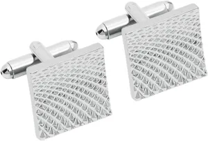 Elegant Square Cufflinks for Formal Occasions, Silver