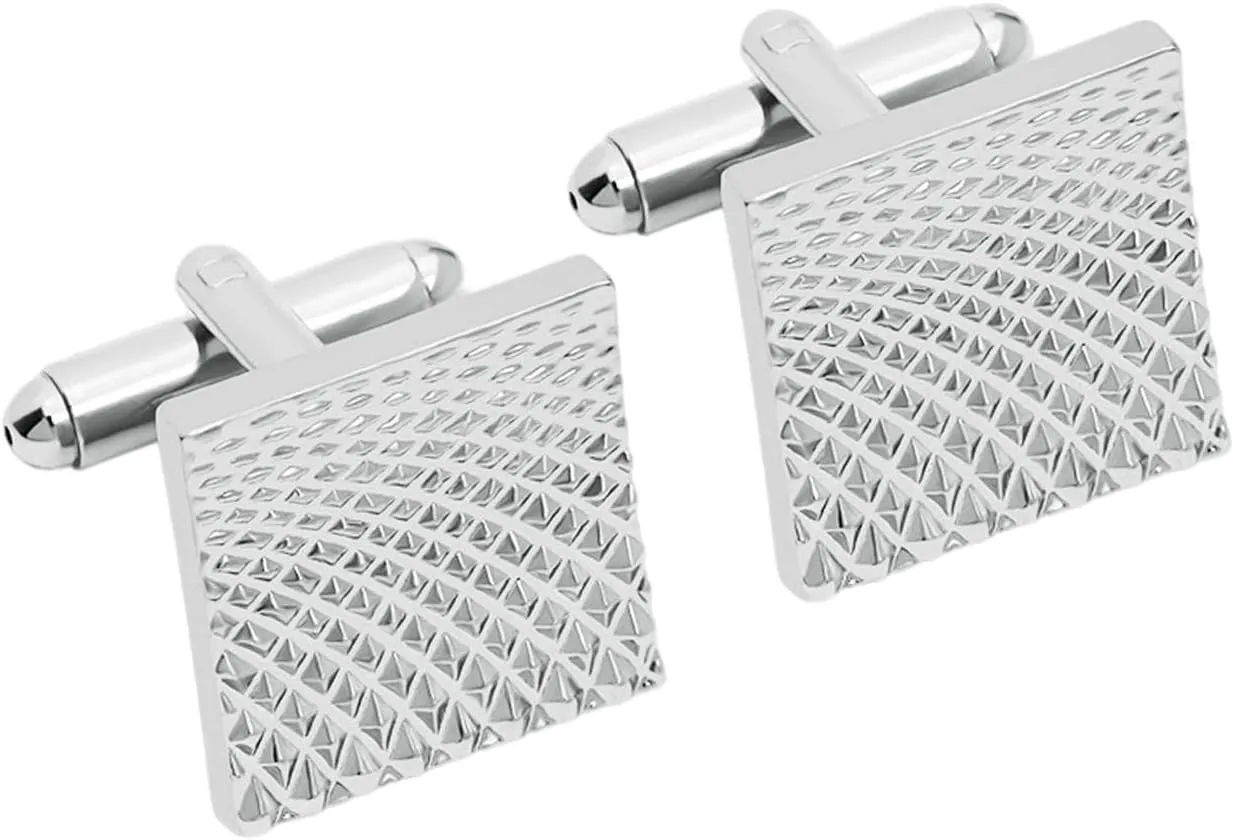 Elegant Square Cufflinks for Formal Occasions, Silver