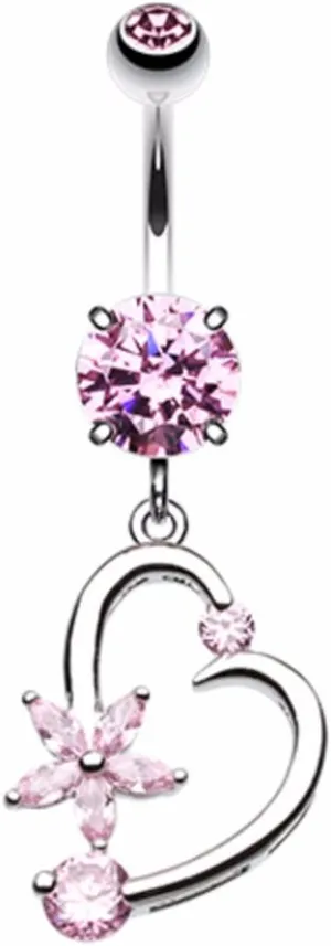Elegant Star and Heart WildKlass Belly Button Ring