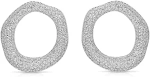 Ettika Stud Earrings For Women. Open Circle Pav Statement Studs. 18K Gold Plated Earrings. Statement Earrings for Women. Jewelry