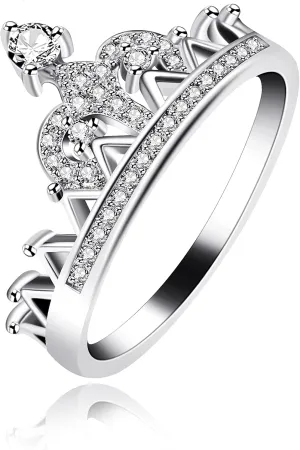 European and American Fashionable Platinum/gold Crown Women's Ring, Personalized Inlaid with Zircon Women's Ring, The Best Gift for Engagement and Wedding Y1227