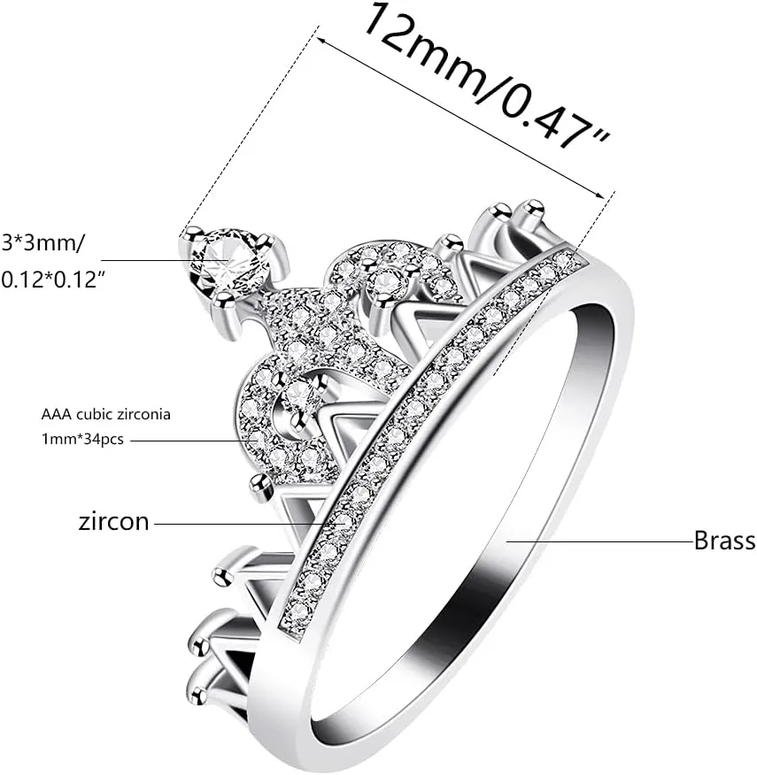 European and American Fashionable Platinum/gold Crown Women's Ring, Personalized Inlaid with Zircon Women's Ring, The Best Gift for Engagement and Wedding Y1227