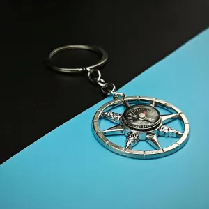 European and American Vintage Compass Keychain, Elegant Personality, Fashionable Hip Hop Pendant Accessories