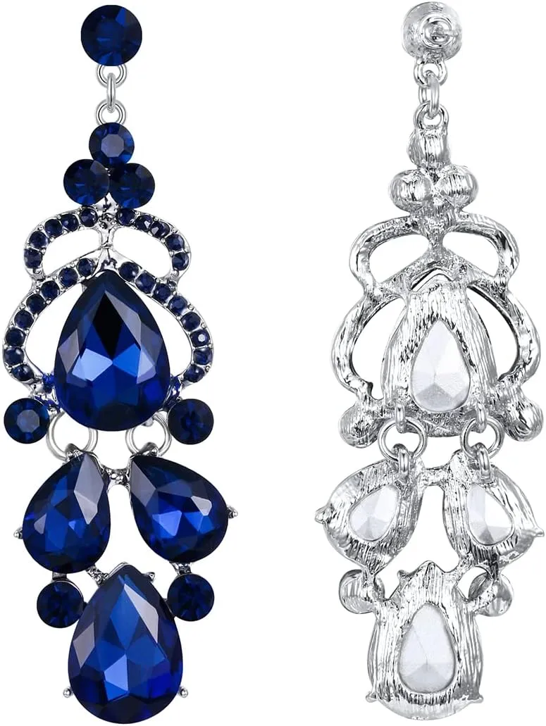 EVER FAITH Austrian Crystal Stunning Bridal Wedding Teardrop Pierced Dangle Earrings for Women