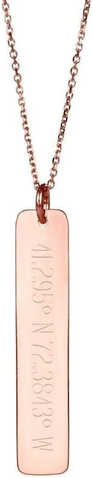 EVE'S ADDICTION Coordinate Bar Necklace - Custom Vertical Name Bar Necklace - Gifts for Mom