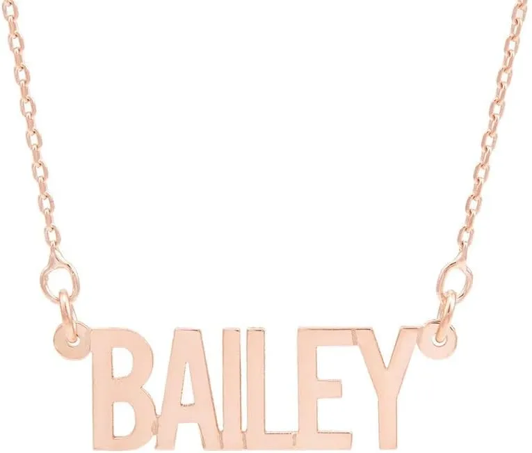 EVE'S ADDICTION Gold Nameplate Necklace - Custom Name Necklace - Gifts for Mom